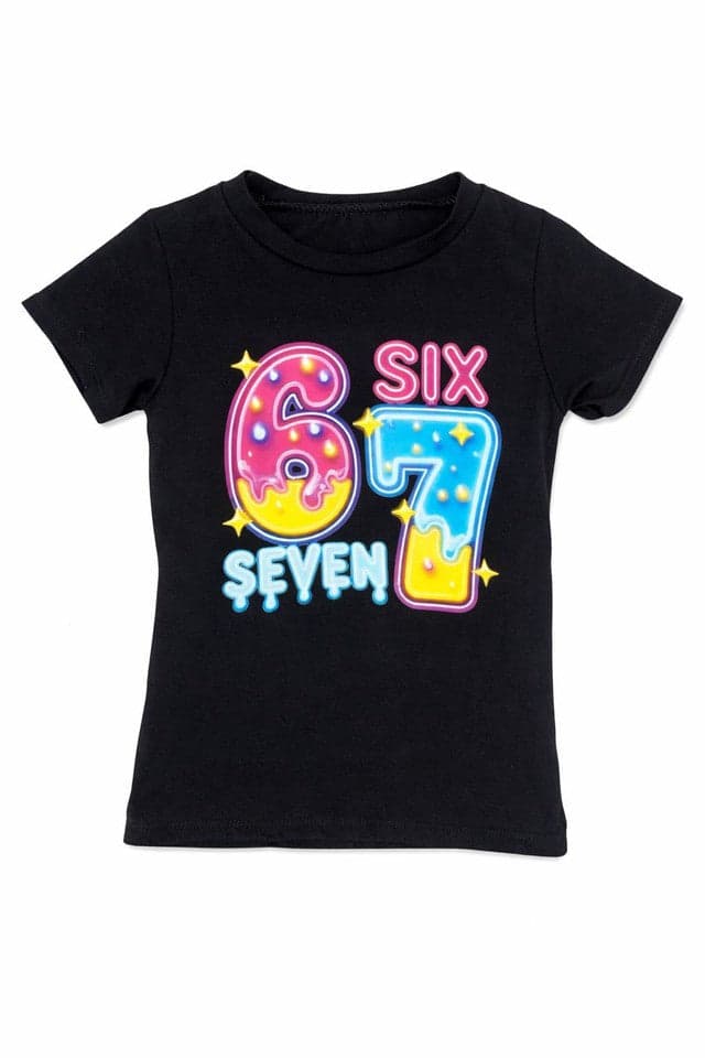 Girls Unisex Kids T-Shirt 3β14 Years Colourful 6 7 Six Seven Design Top Trend