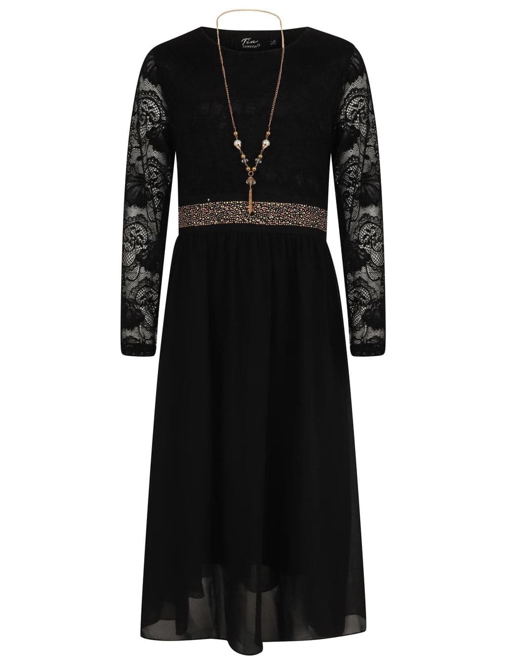 Girls Floral Lace Maxi Dress