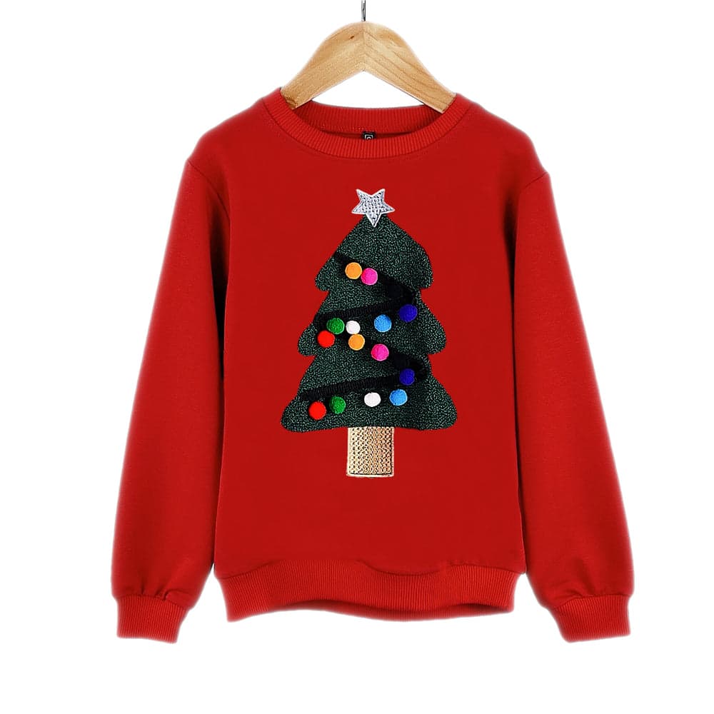 Kids Red Christmas Themed Sweatshirts