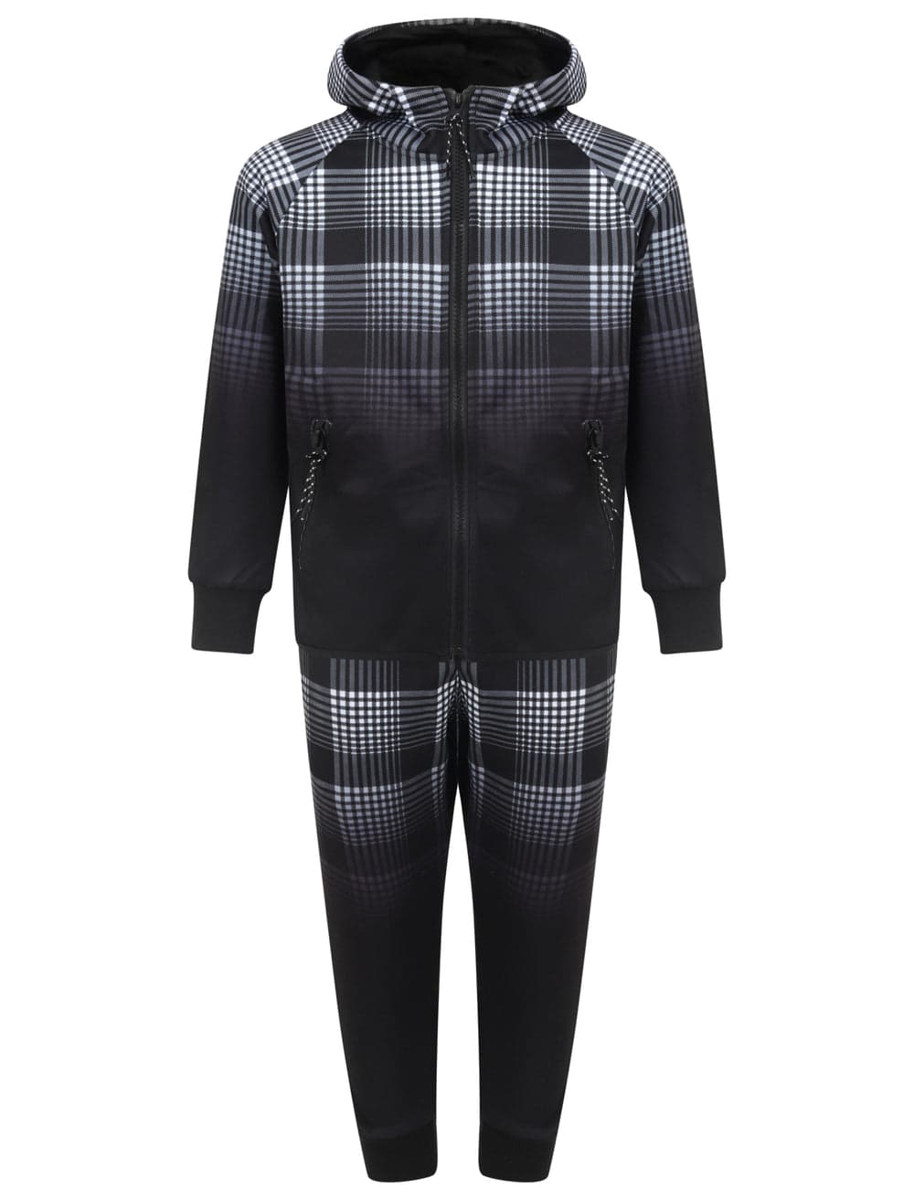 Boys Checked Sports Hooded Tracksuit