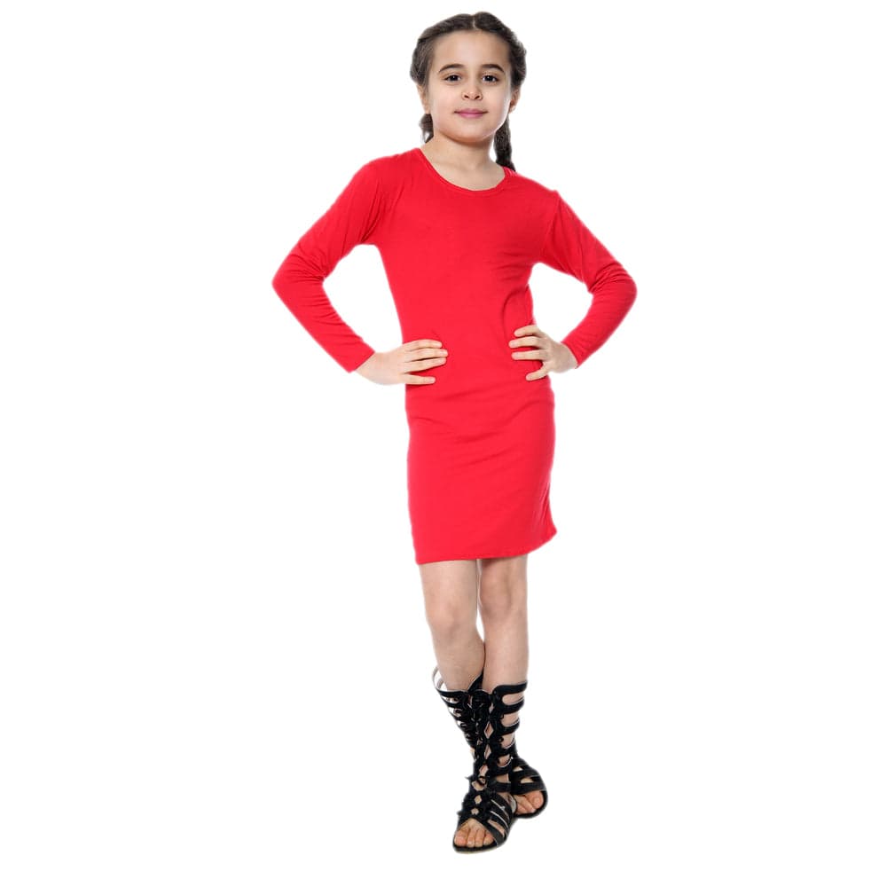 Girls Long Sleeve Bodycon Midi Dress