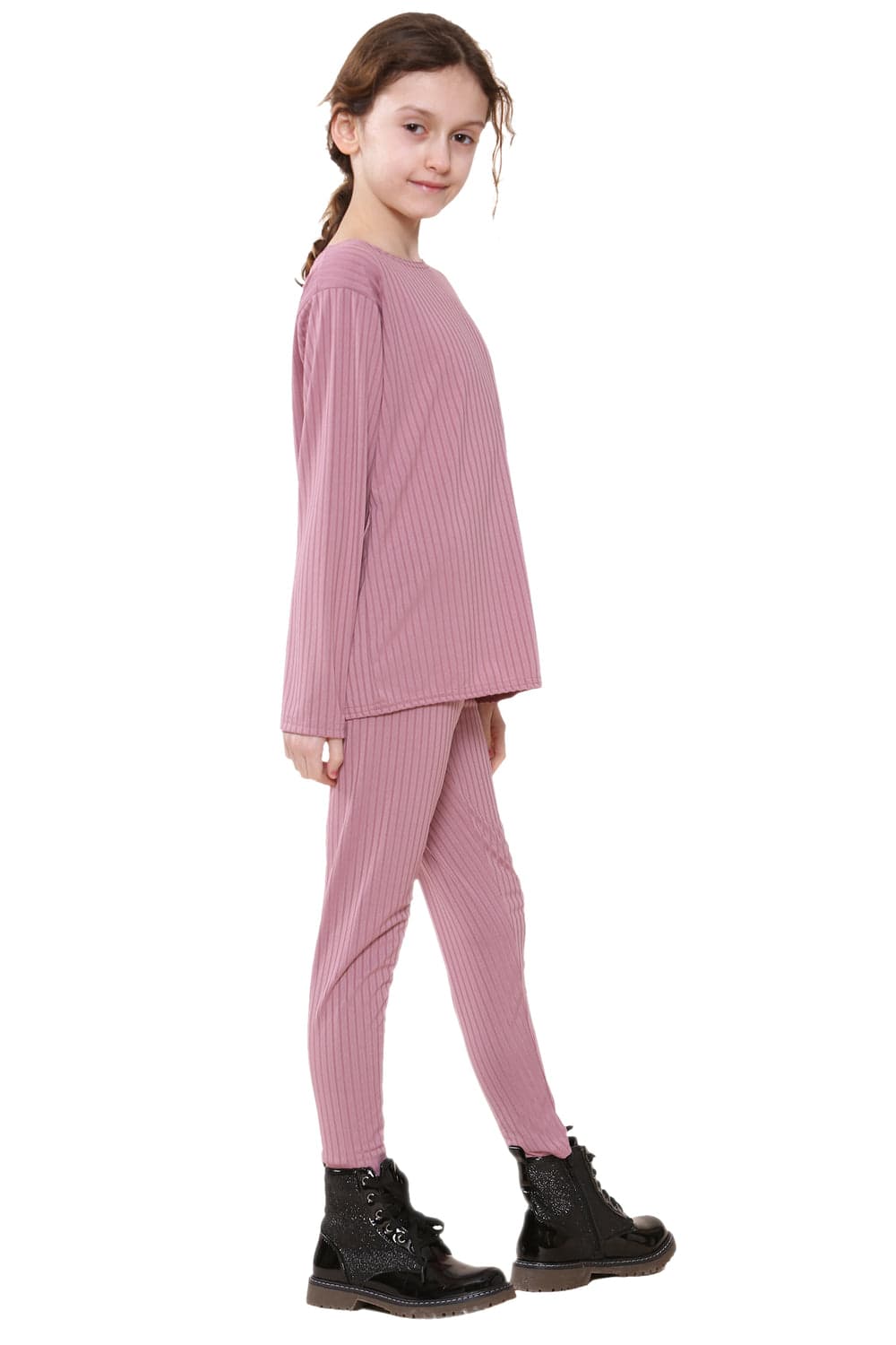 Girls Ribbed Tracksuit Loungewear Outfits