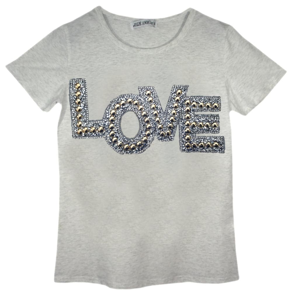 Girls Shiny Love & Trainers Print T-Shirts