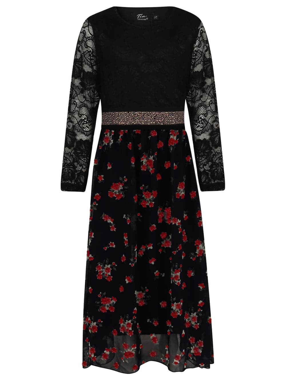 Girls Asymmetrical Floral Maxi Dresses