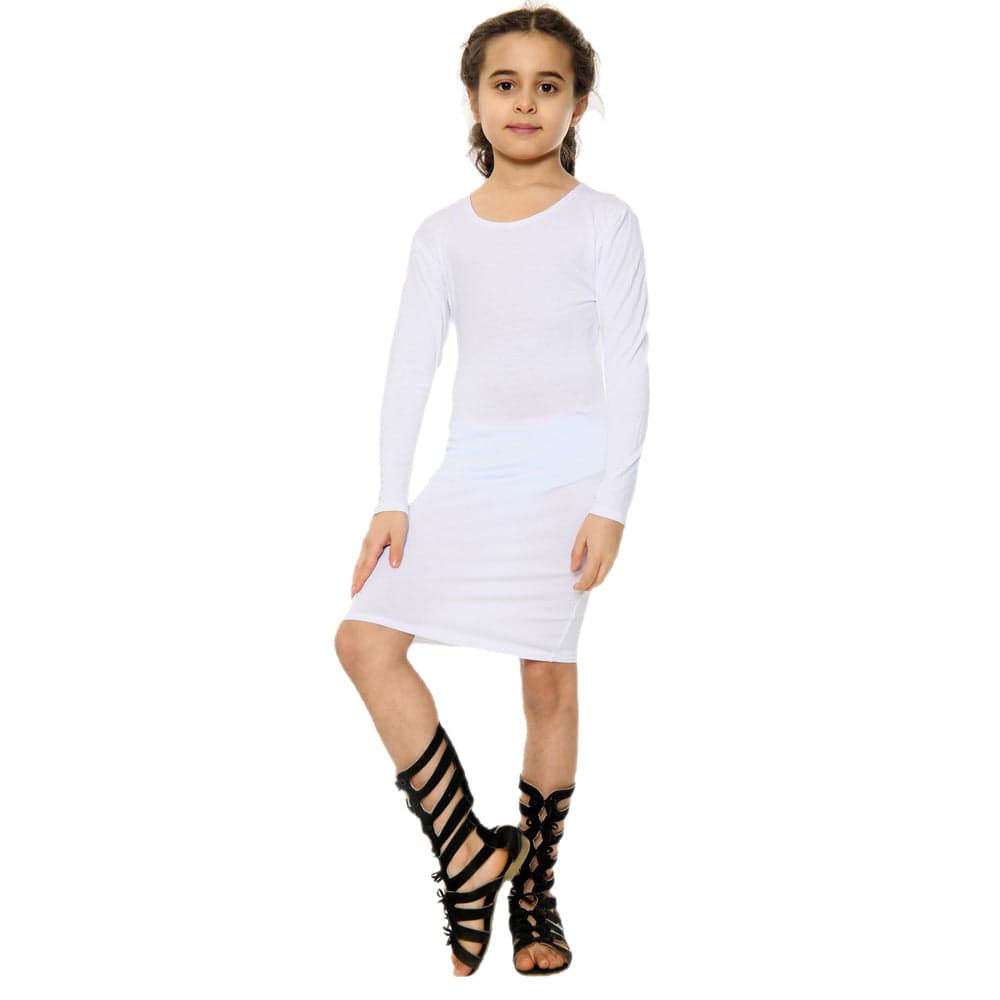 Girls Long Sleeve Bodycon Midi Dress