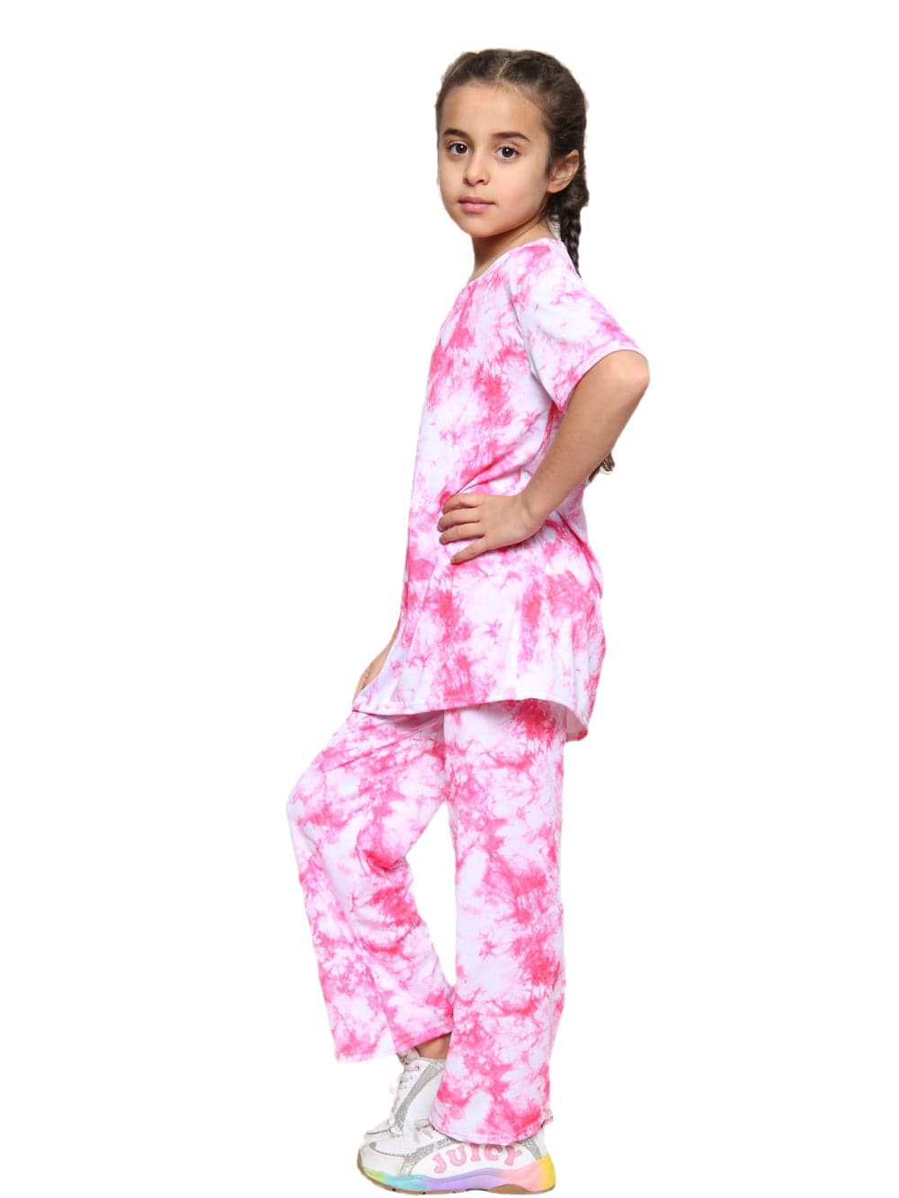 Girls Tie Dye Pyjamas T-Shirt and Leggings Set