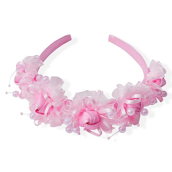 Organza Beaded Rosebud Headband