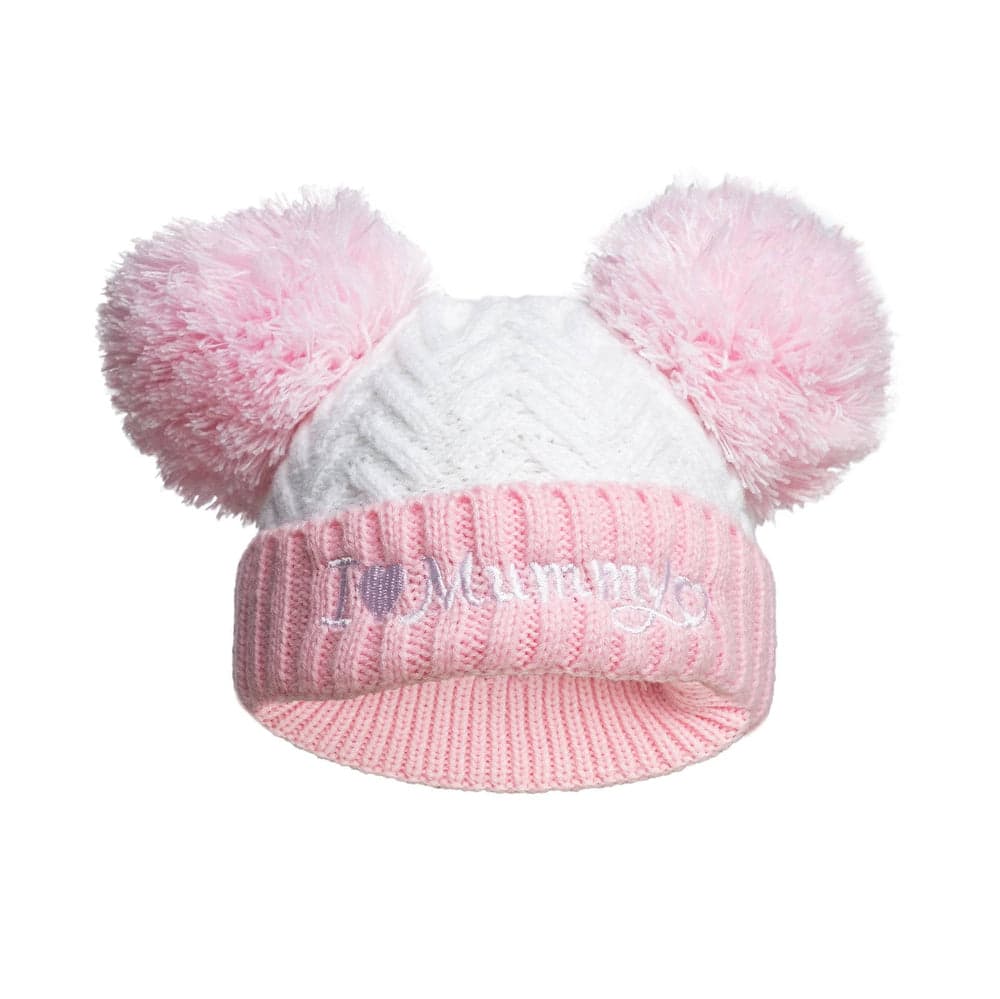 Gum & Berries Baby Girl/Boy Woven Ribbed Bobble Beanie Hat Pompom Winter Cap Newborn - 12M