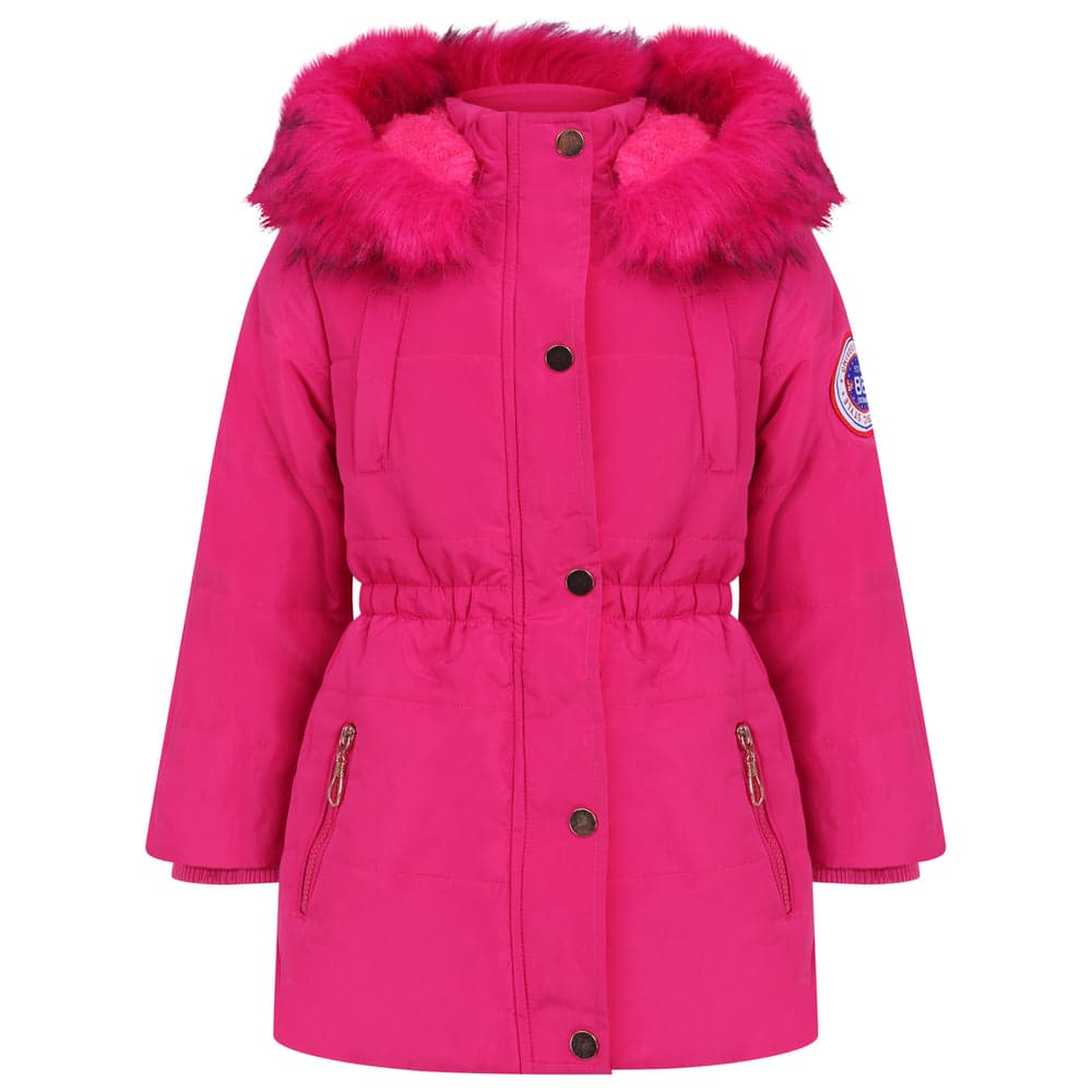 Girls Parka Winter Faux Fur Hooded Coats
