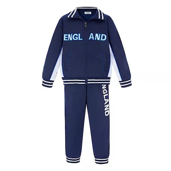 Boys Sports Tracksuit Outfit Kit Top Trousers England Football Soccer