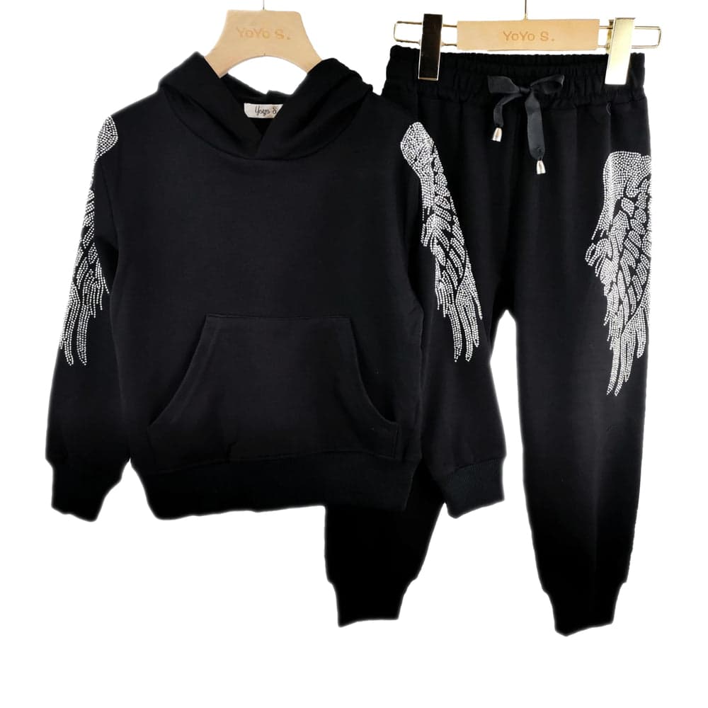 Girls Angel Wings Hoodie Set