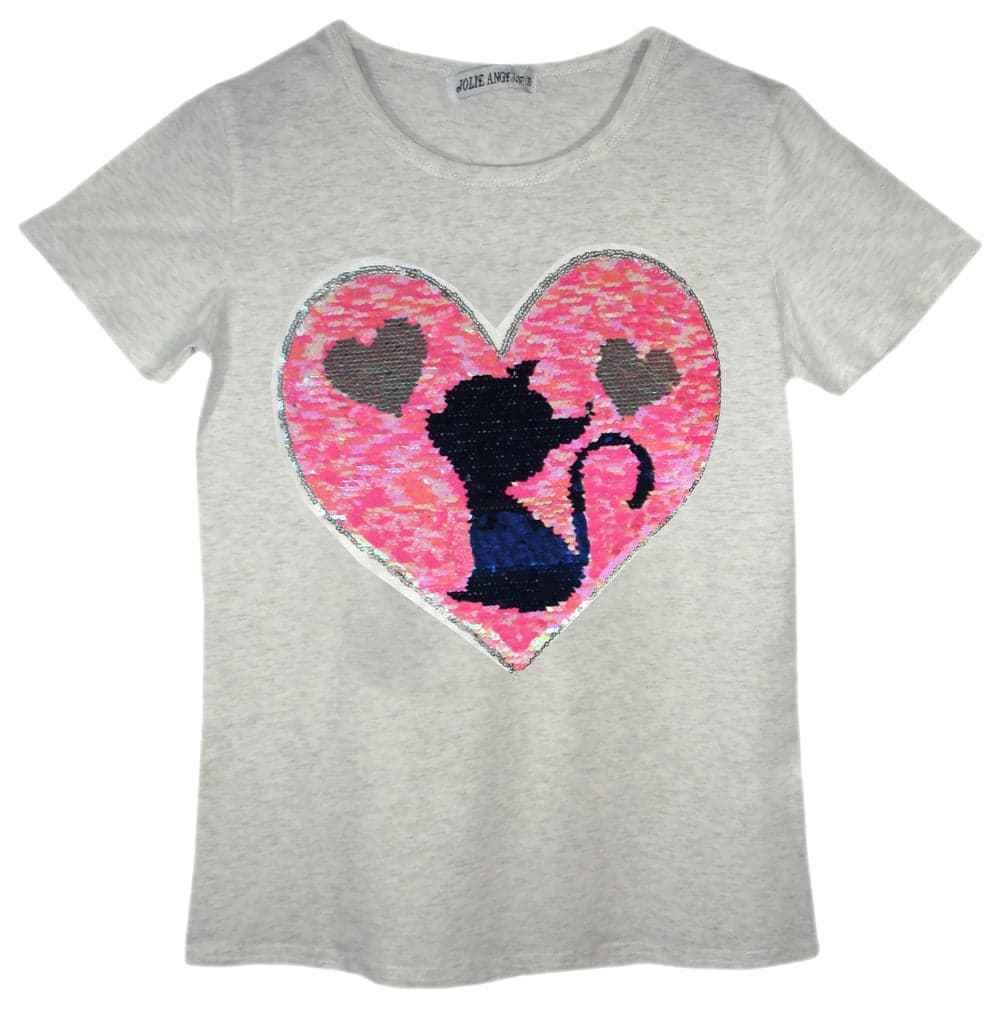 Girls Animal Sequin T-Shirts