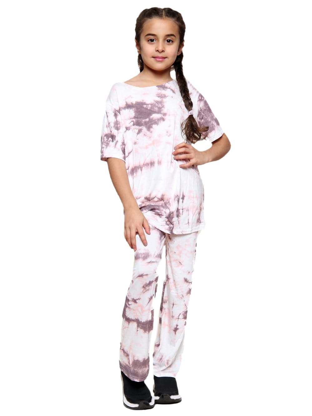 Girls Tie Dye Pyjamas T-Shirt and Leggings Set