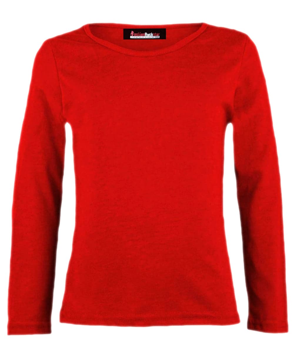 Girls Basic Long Sleeve Tops
