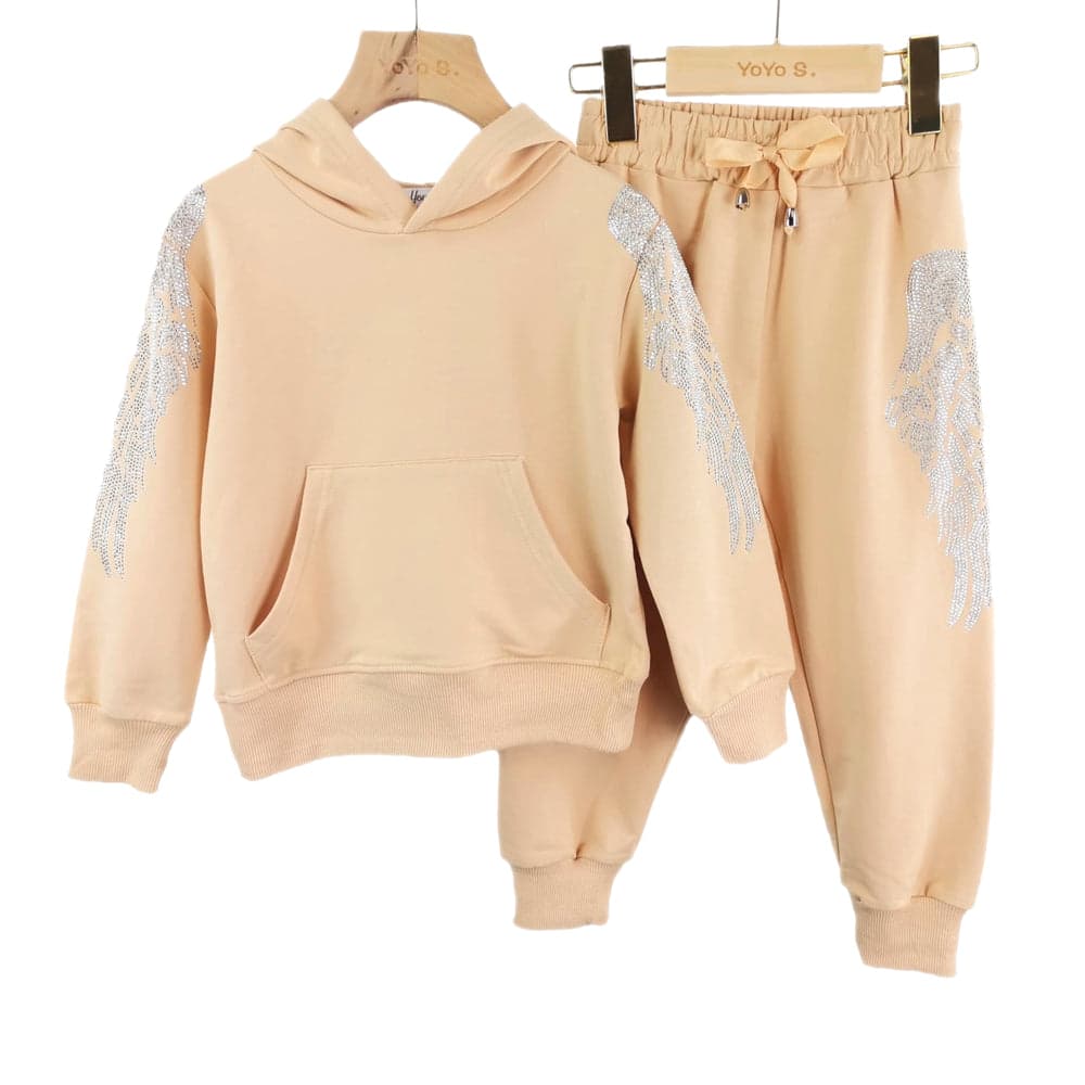 Girls Angel Wings Hoodie Set