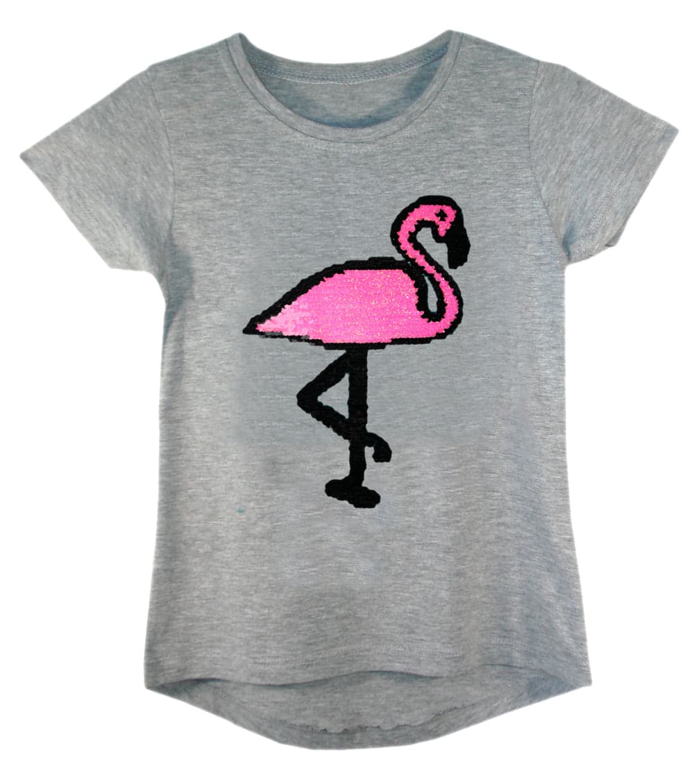 Girls Shiny Sequin Face T-Shirt