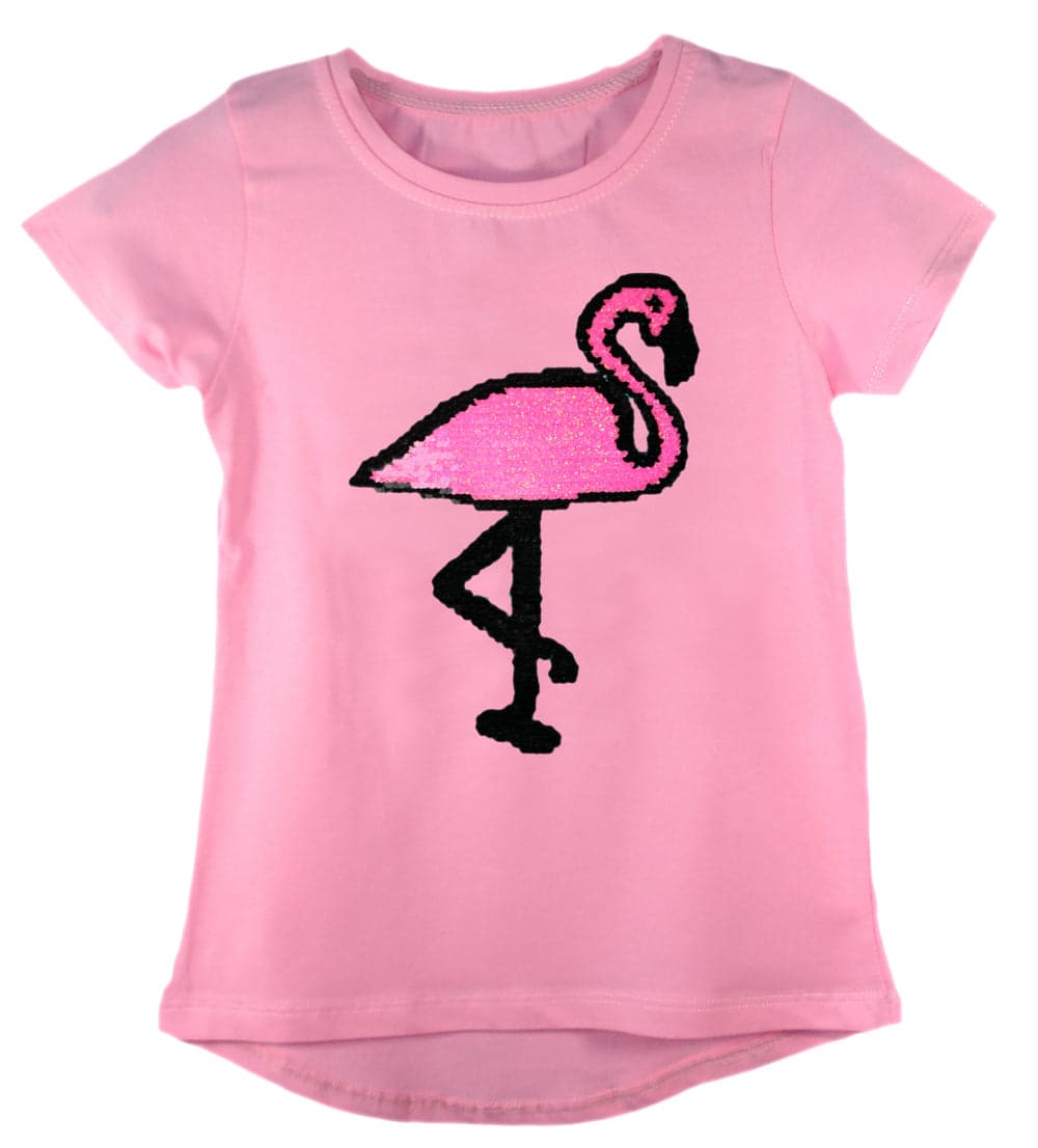 Girls Shiny Sequin Face T-Shirt