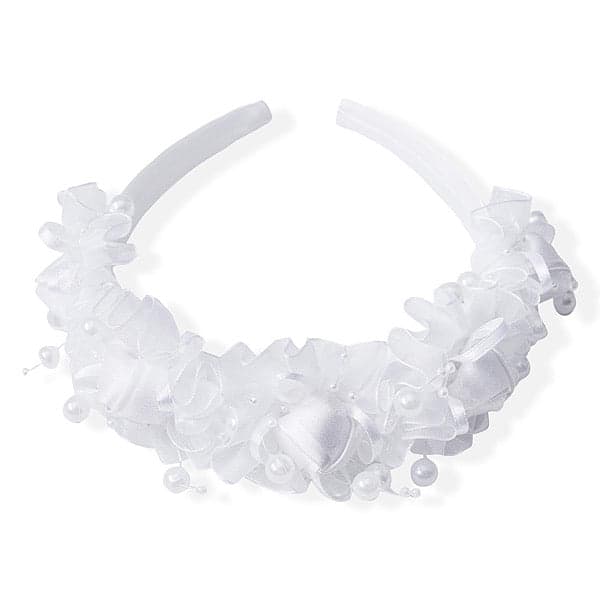 Organza Beaded Rosebud Headband