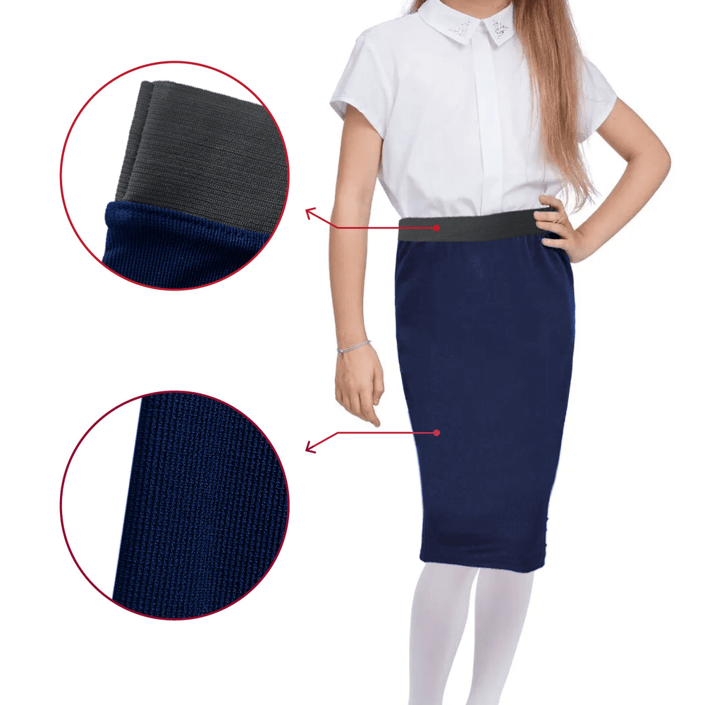 Girls School Pencil Skirt with Elasticated Waist