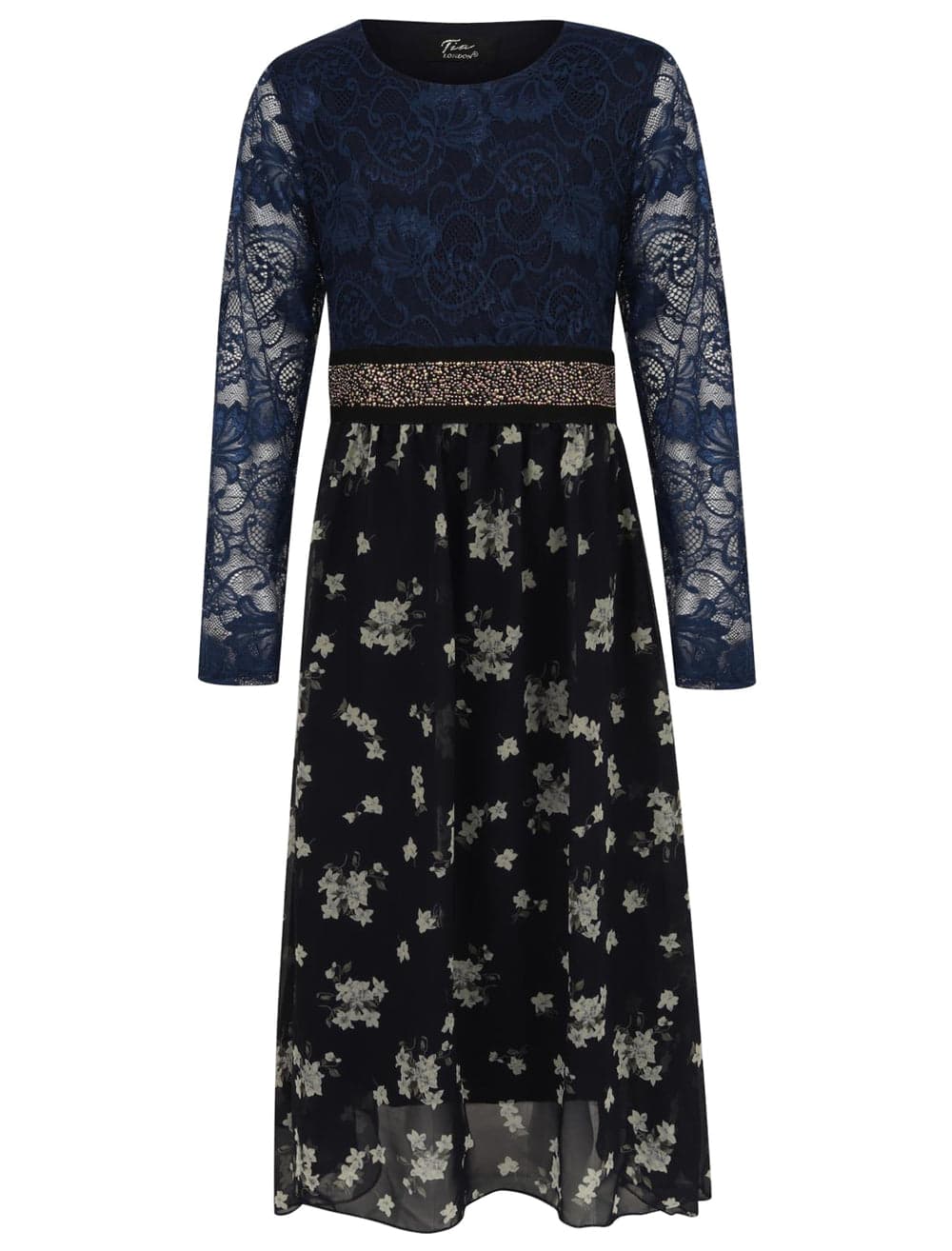 Girls Asymmetrical Floral Maxi Dresses
