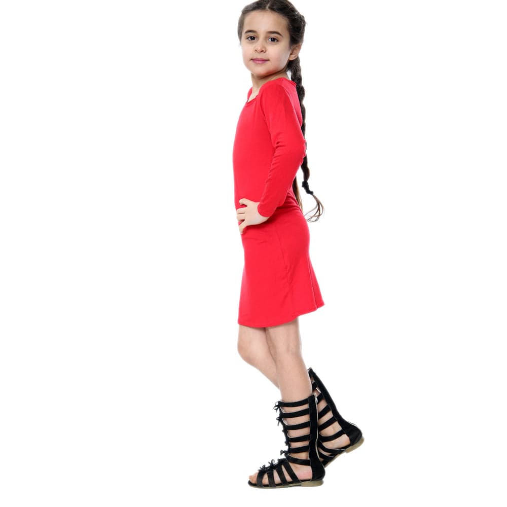 Girls Long Sleeve Bodycon Midi Dress