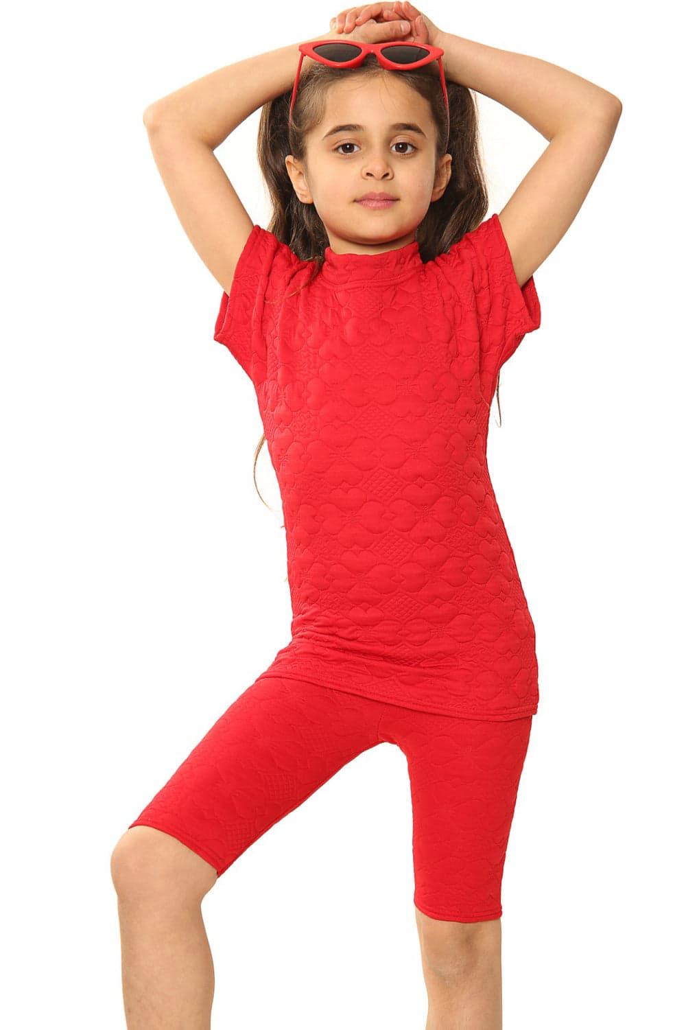 Girls Quilted Cycling Shorts Set