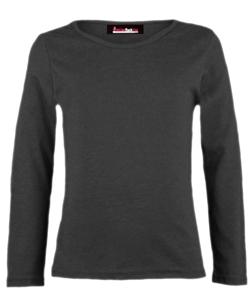 Girls Basic Long Sleeve Tops