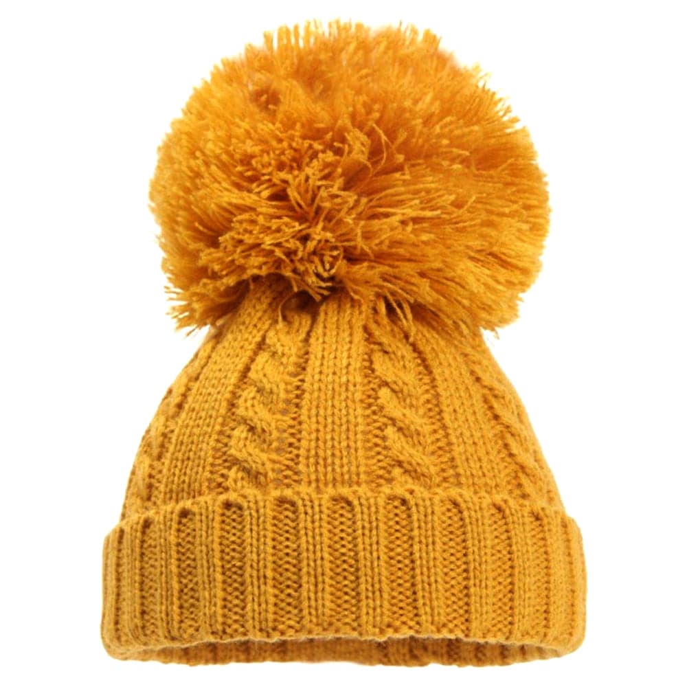 Baby Knitted Winter Pom Pom Hats & Mittens