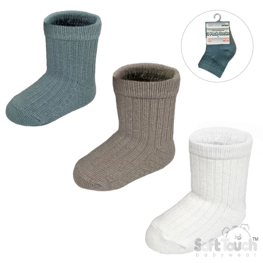 Baby Socks 3 Pack Unisex Baby Boys Girls Turnover Socks
