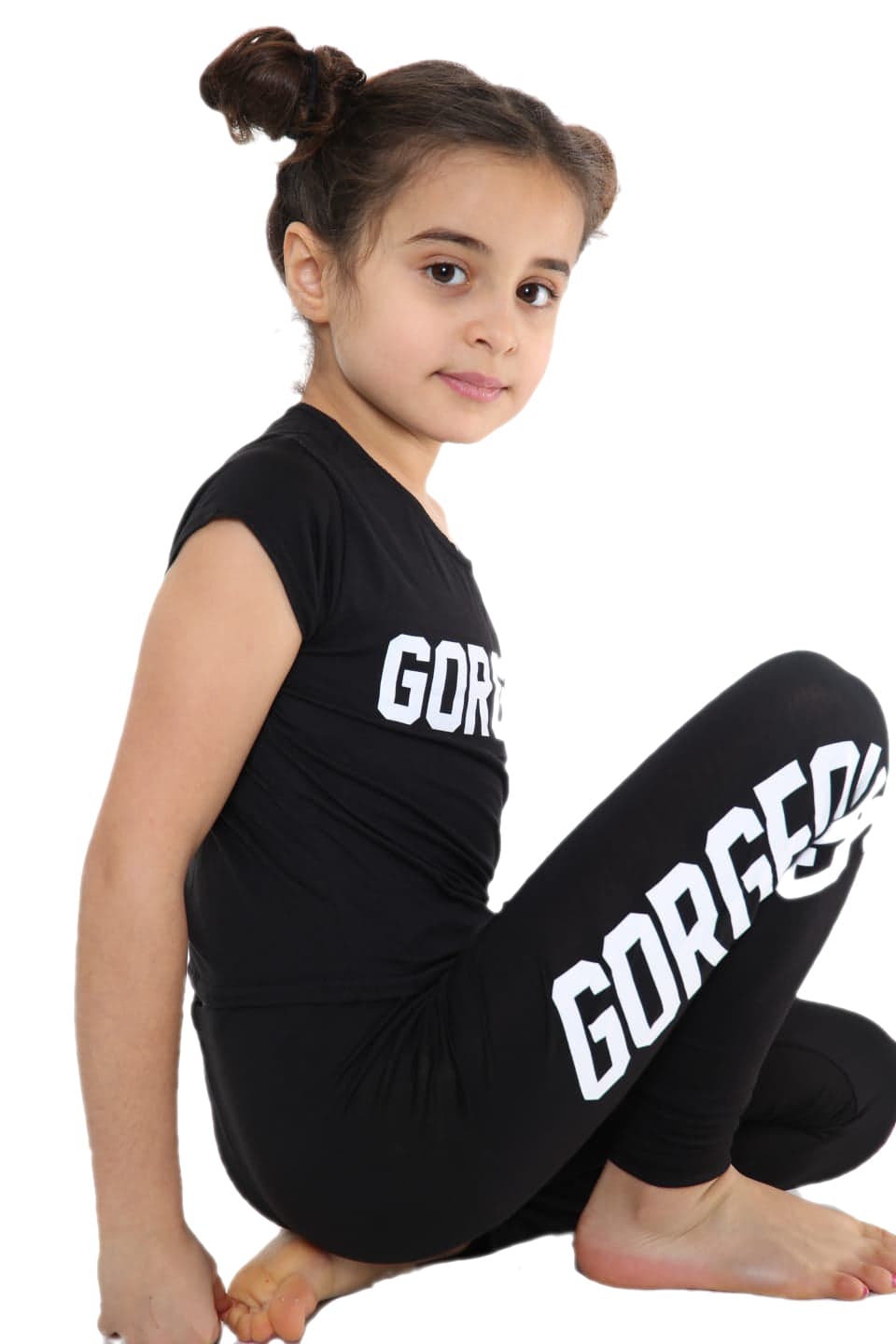 Girls Gorgeous Print Neon Crop Top & Leggings Set