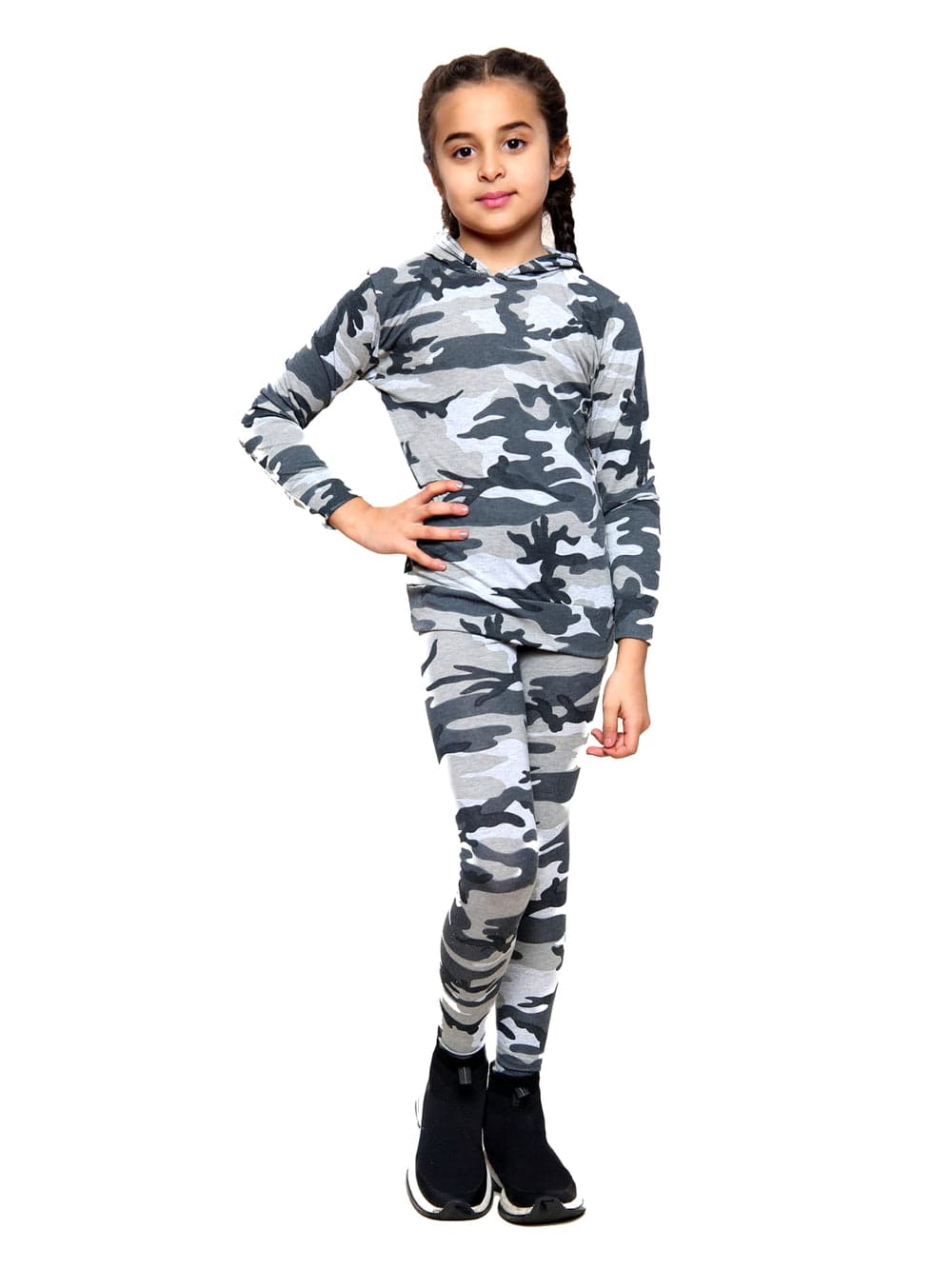 Girls Camouflage Hooded Top and  Tracksuit