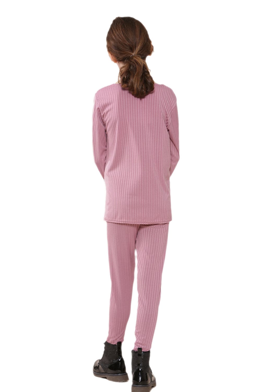 Girls Ribbed Tracksuit Loungewear Outfits