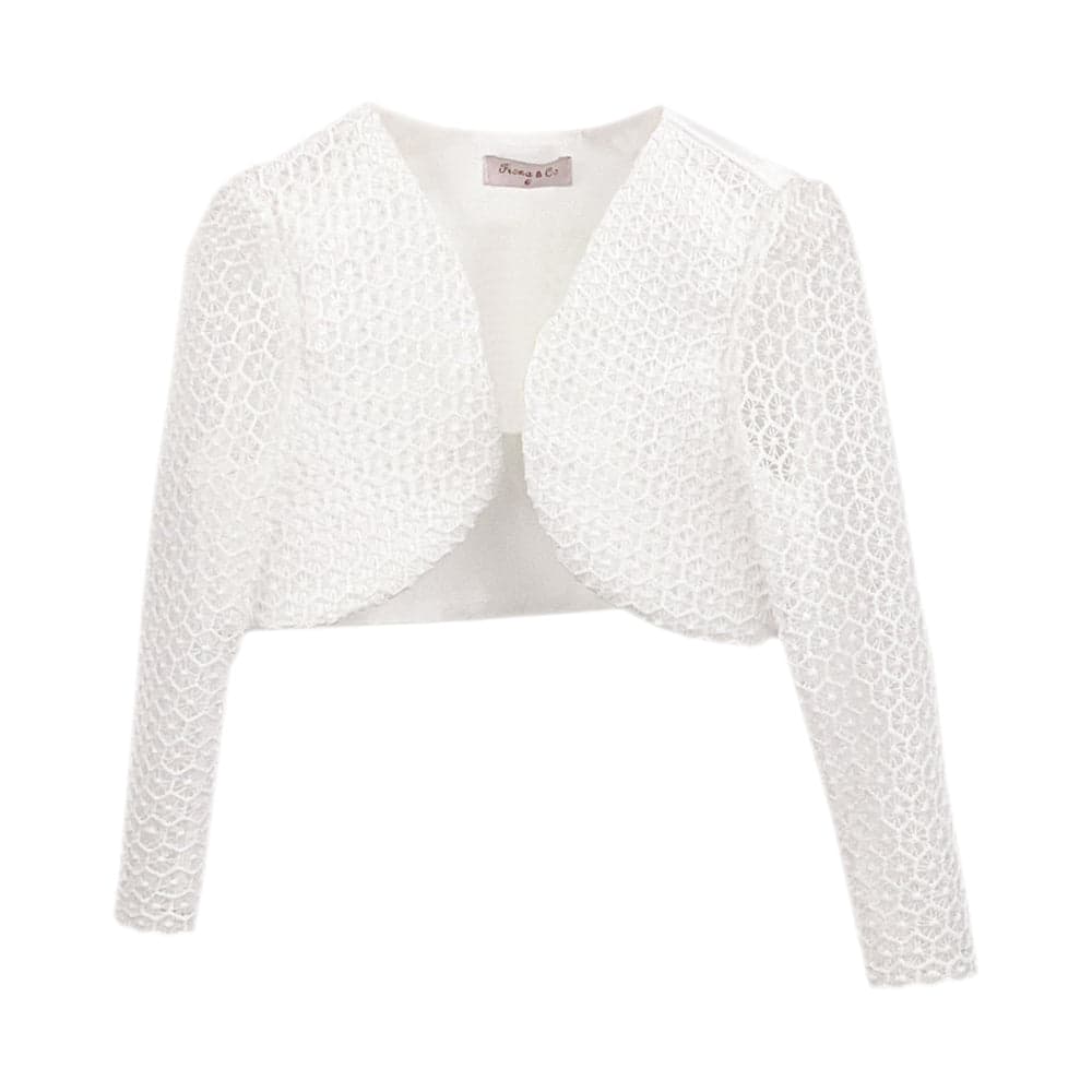 Girls Ivory Lace Bolero Floral Shrug