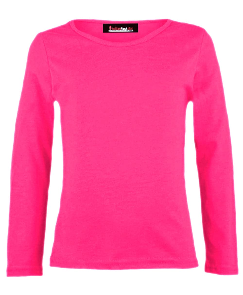 Girls Basic Long Sleeve Tops