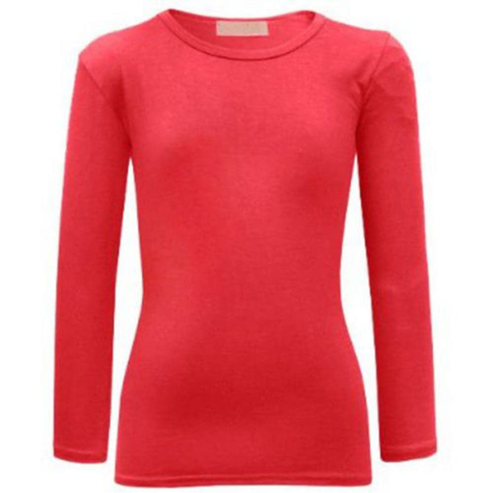 Girls Plain Long Sleeve Tops