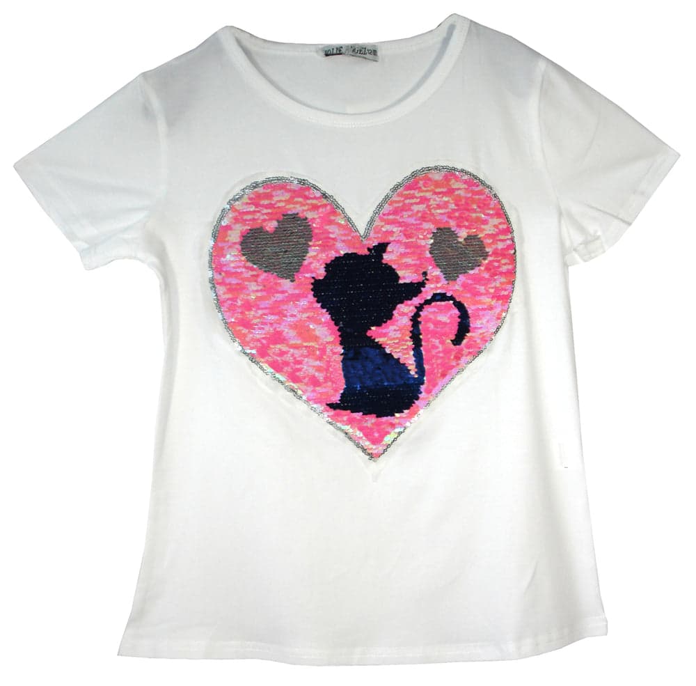 Girls Animal Sequin T-Shirts