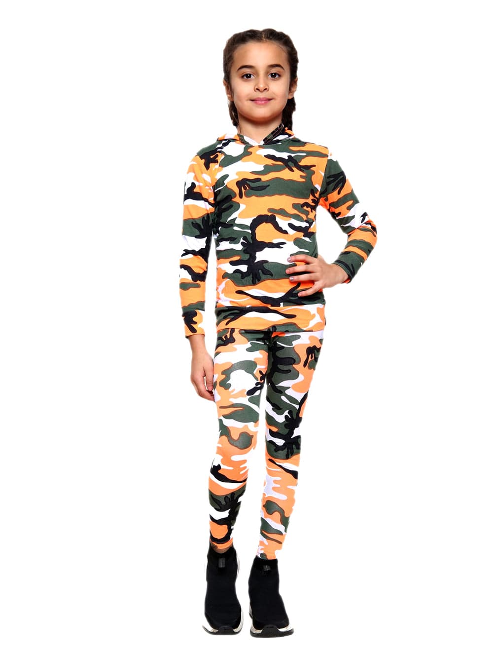 Girls Camouflage Hooded Top and  Tracksuit