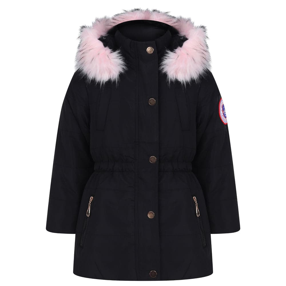 Girls Parka Winter Faux Fur Hooded Coats