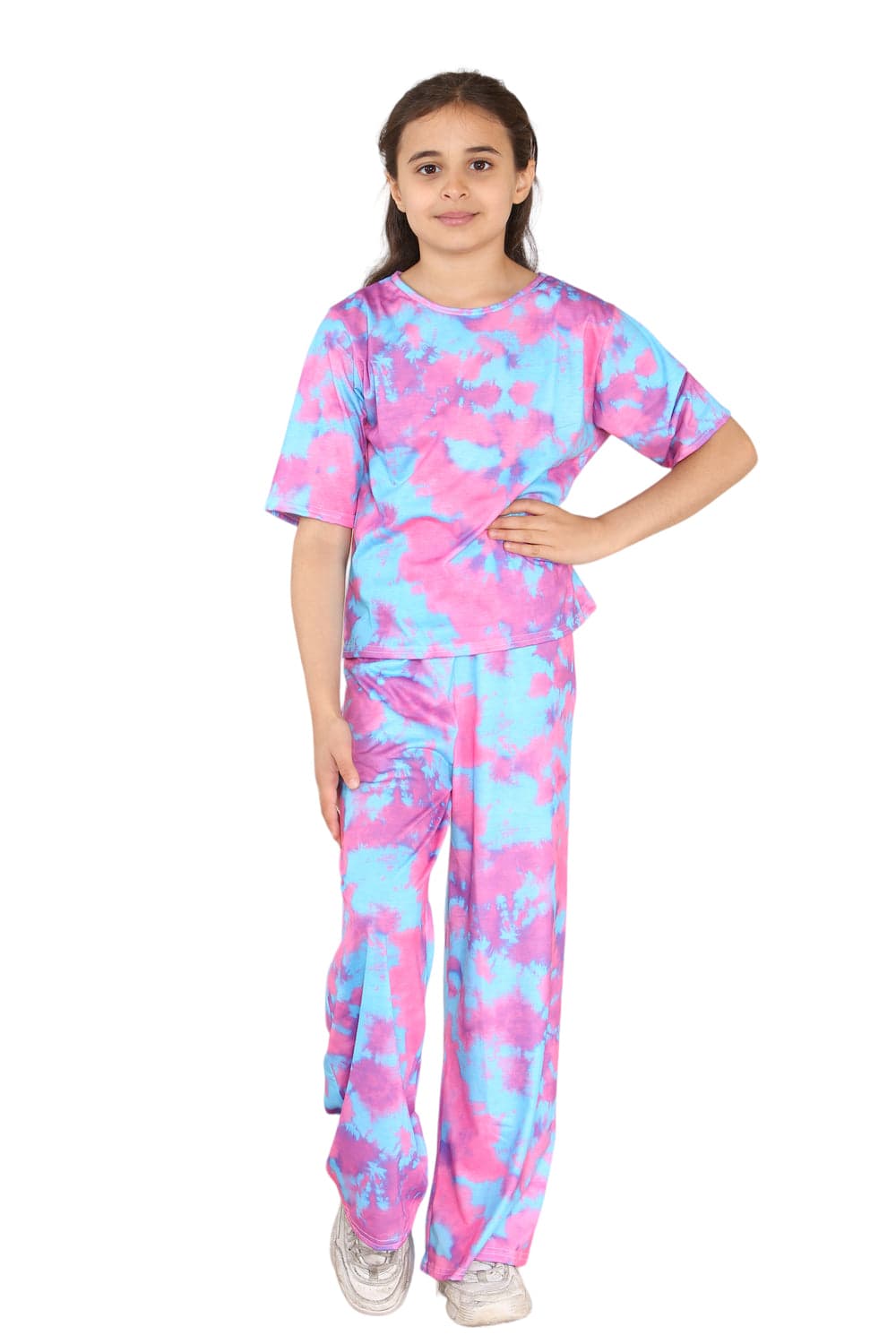 Girls Tie Dye Pyjamas T-Shirt and Trouser Set