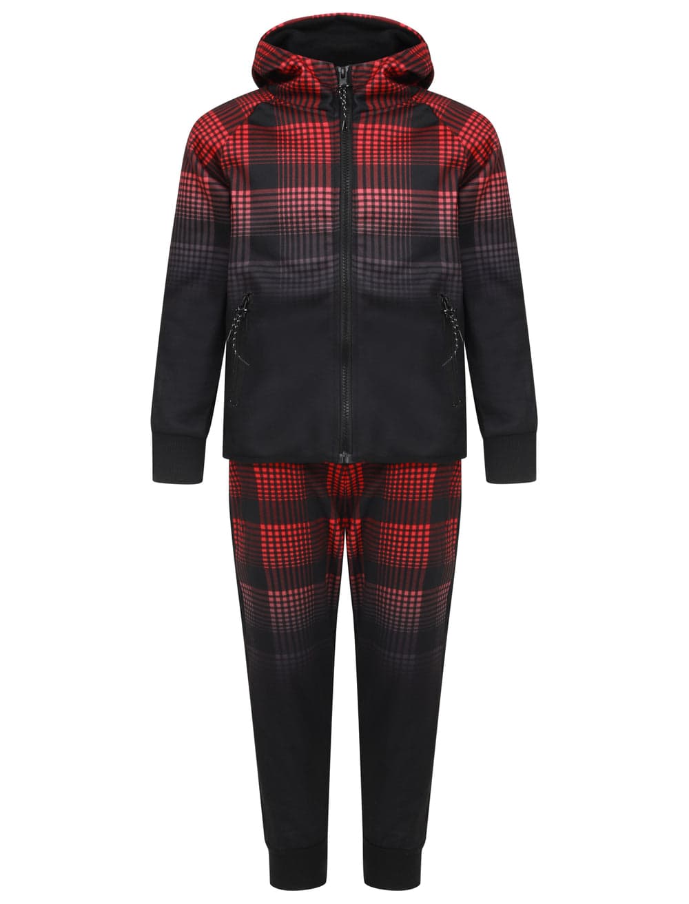 Red Xmas Checks Plaid Tracksuit