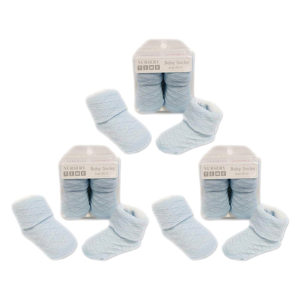 Baby Girls Perforated Diamond Ribbed Turnover Ankle Socks