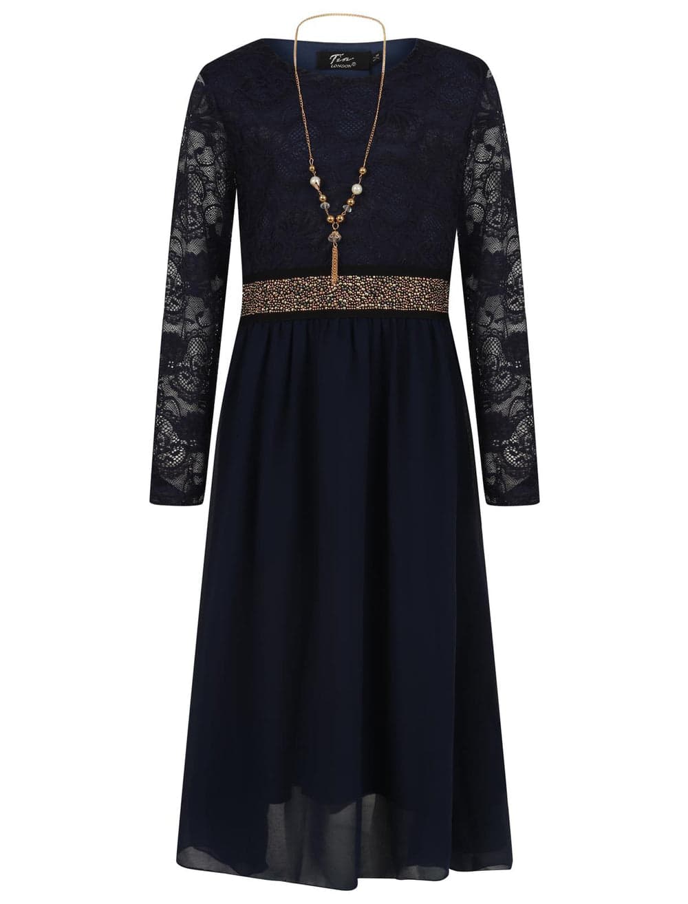 Girls Floral Lace Maxi Dress