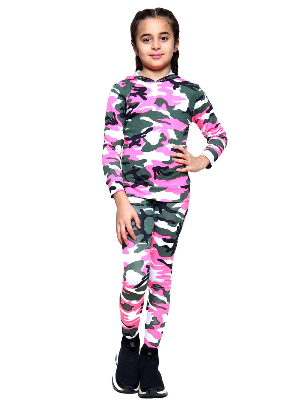 Girls Camouflage Hooded Top and  Tracksuit