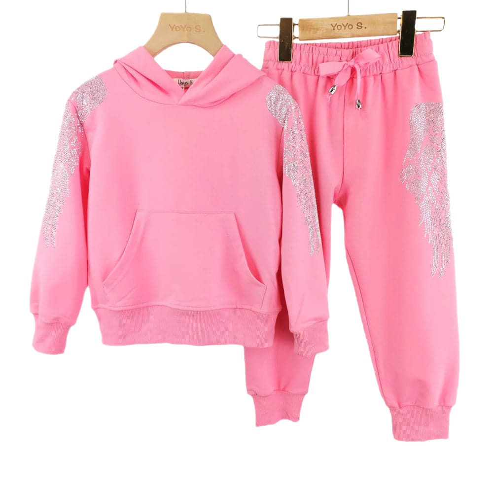 Girls Angel Wings Hoodie Set