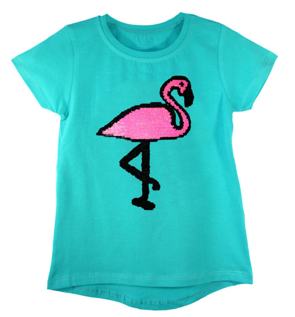 Girls Shiny Sequin Face T-Shirt