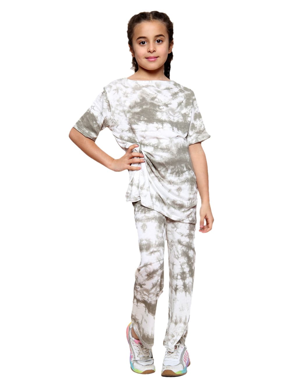 Girls Tie Dye Pyjamas T-Shirt and Leggings Set