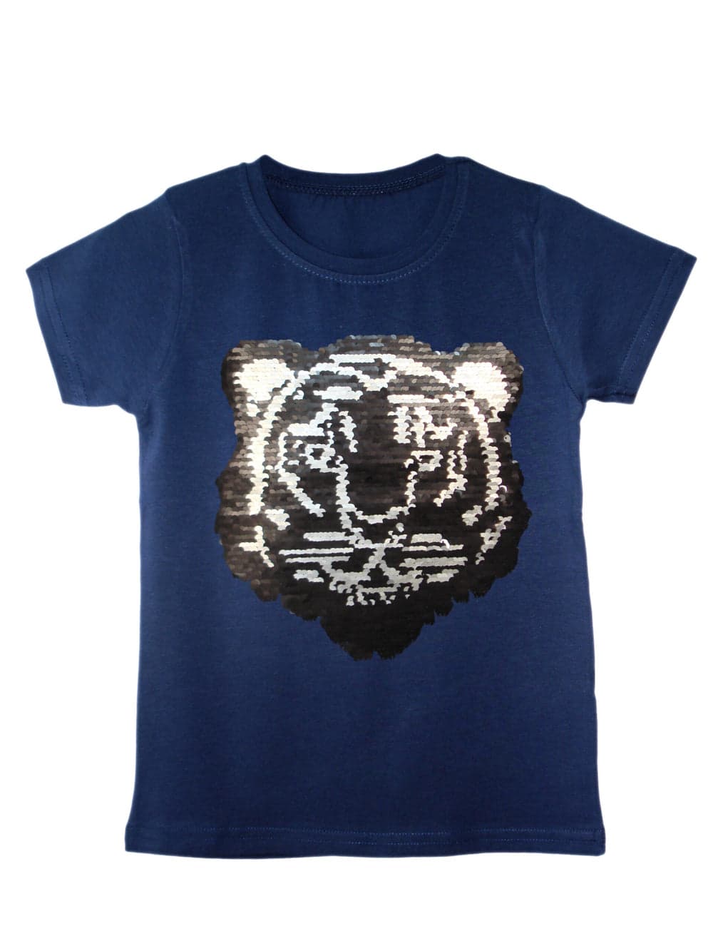 Kids Tiger & Football Brush Changing Sequin T-Shirts