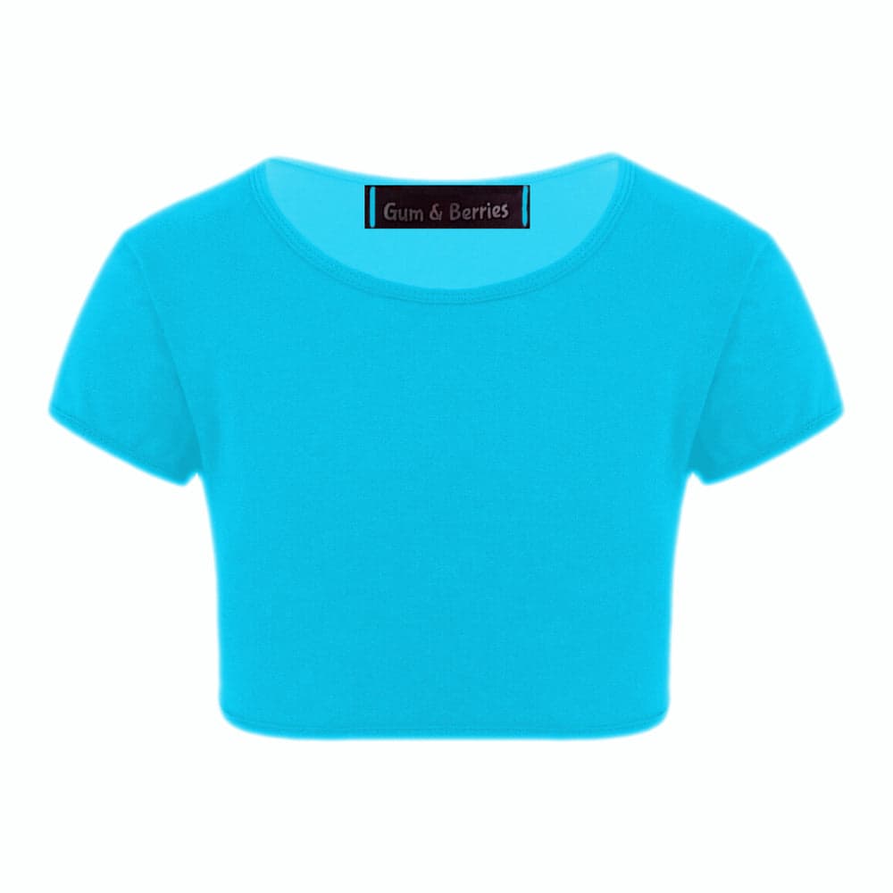 Girls Neon Crop Top T-Shirt.