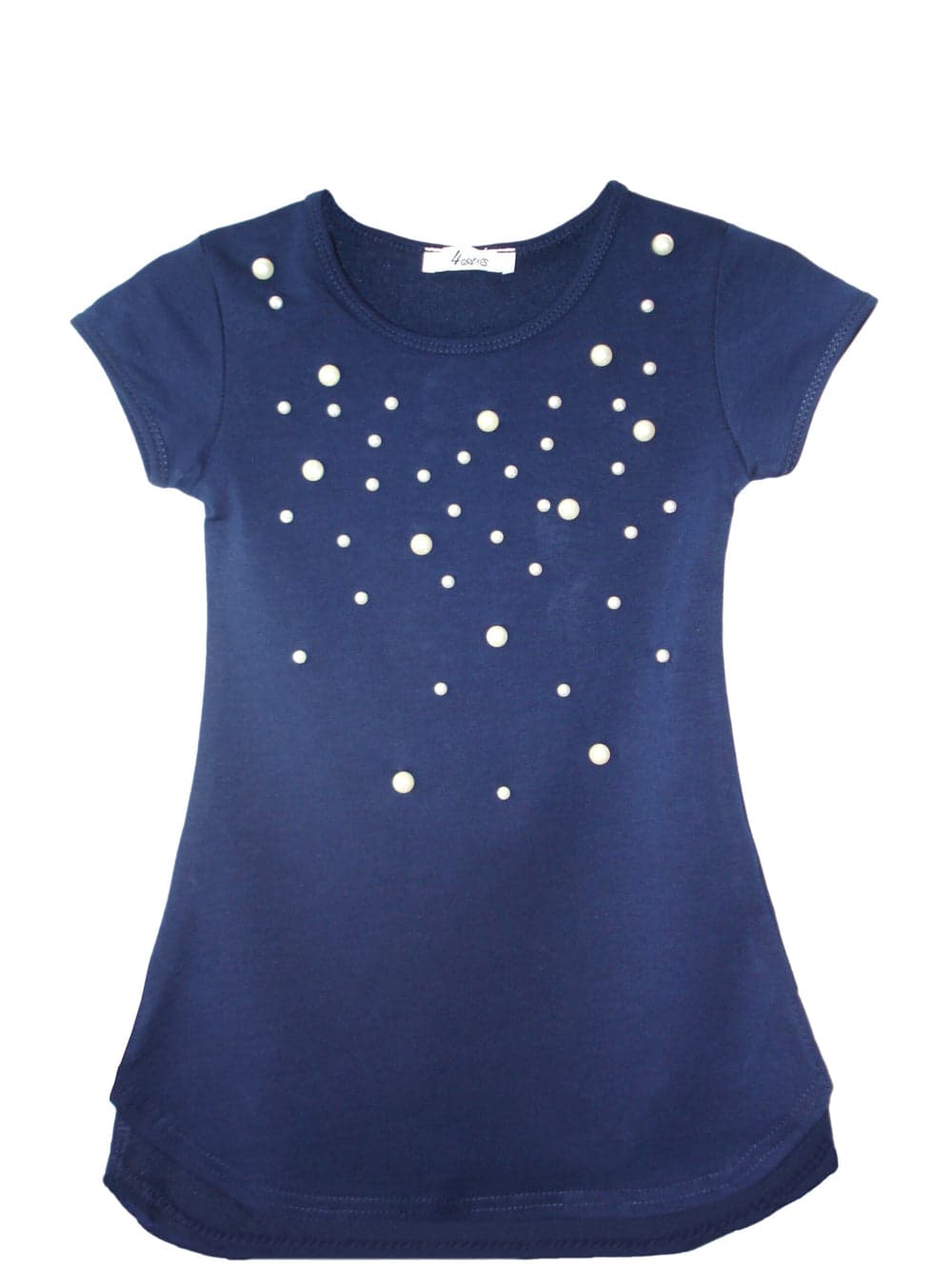 Girls Cat, Roses & Pearls Long T-Shirt Mini Dress