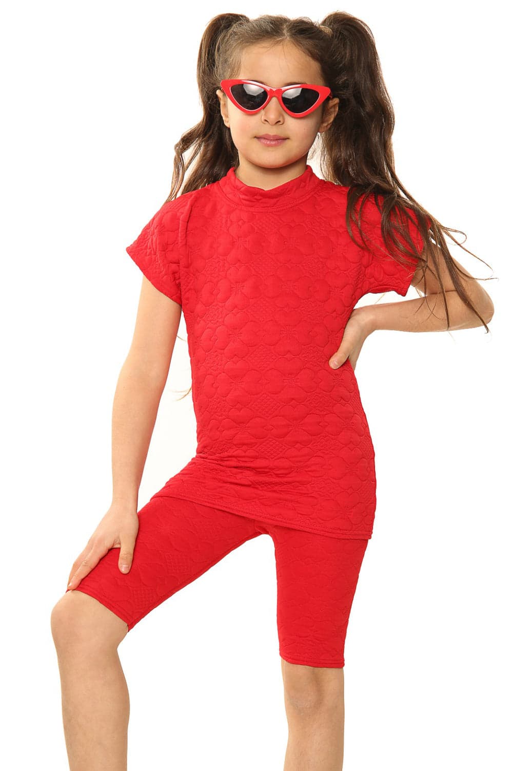 Girls Quilted Cycling Shorts Set